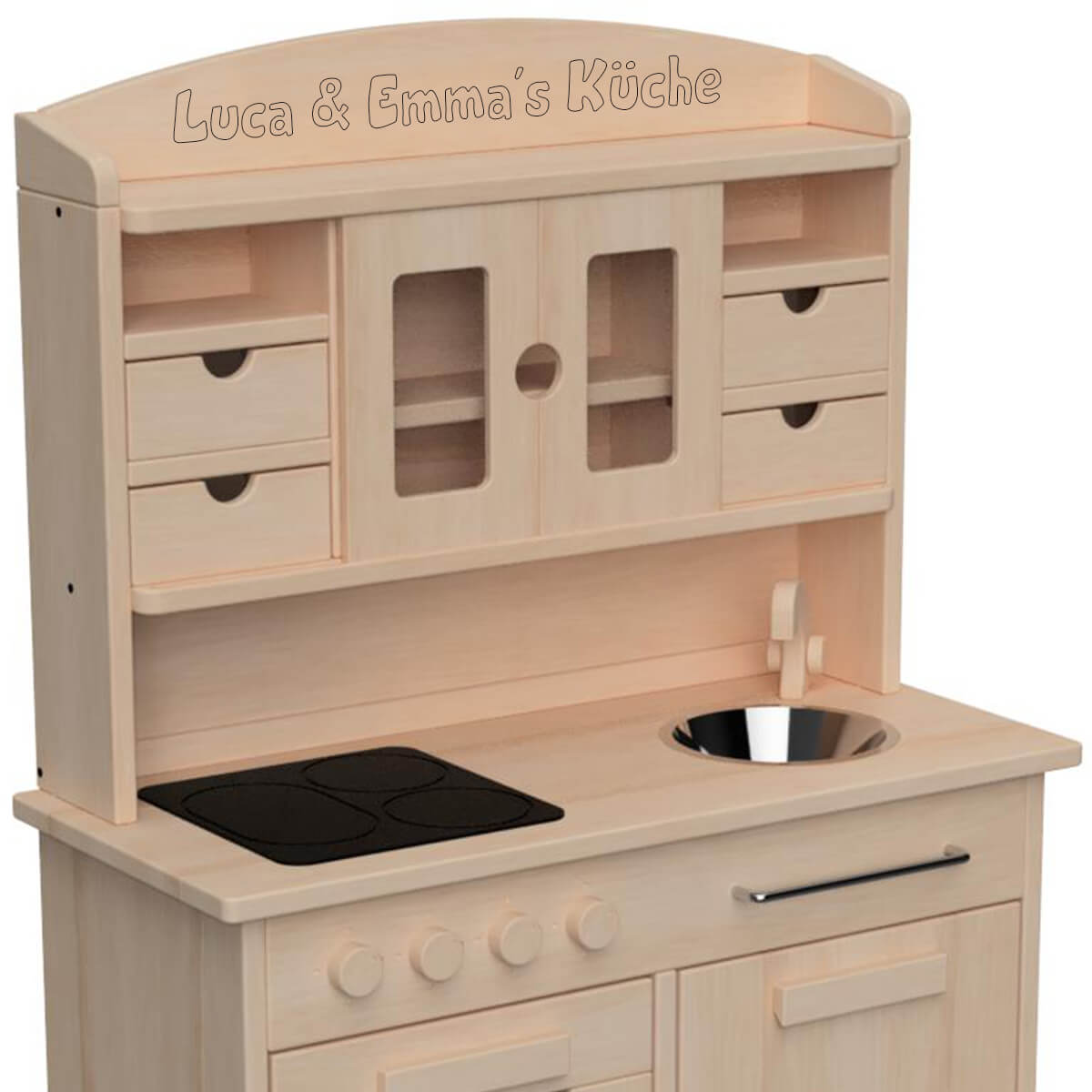 Hänsel Kinderküche Set mit Waschmaschine - Personalisierbar per Laser Gravur